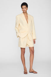 ANINE BING Quinn Blazer - Butter Yellow - on model front second image