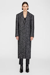 ANINE BING Quinn Coat - Black And White Tweed