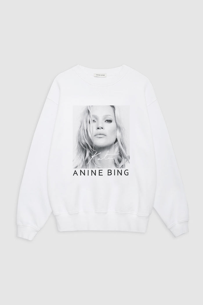 ANINE BING Ramona Sweatshirt Kate Moss - White – ANINE BING EU