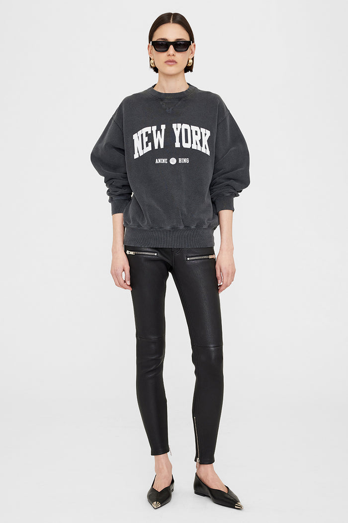 ANINE BING Ramona Sweatshirt University New York - Washed Black