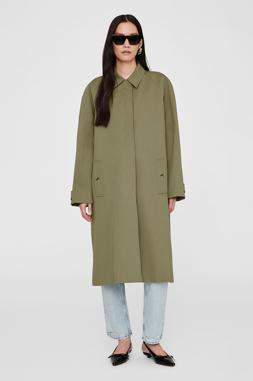 ANINE BING Randy Oversized Trench - Olive