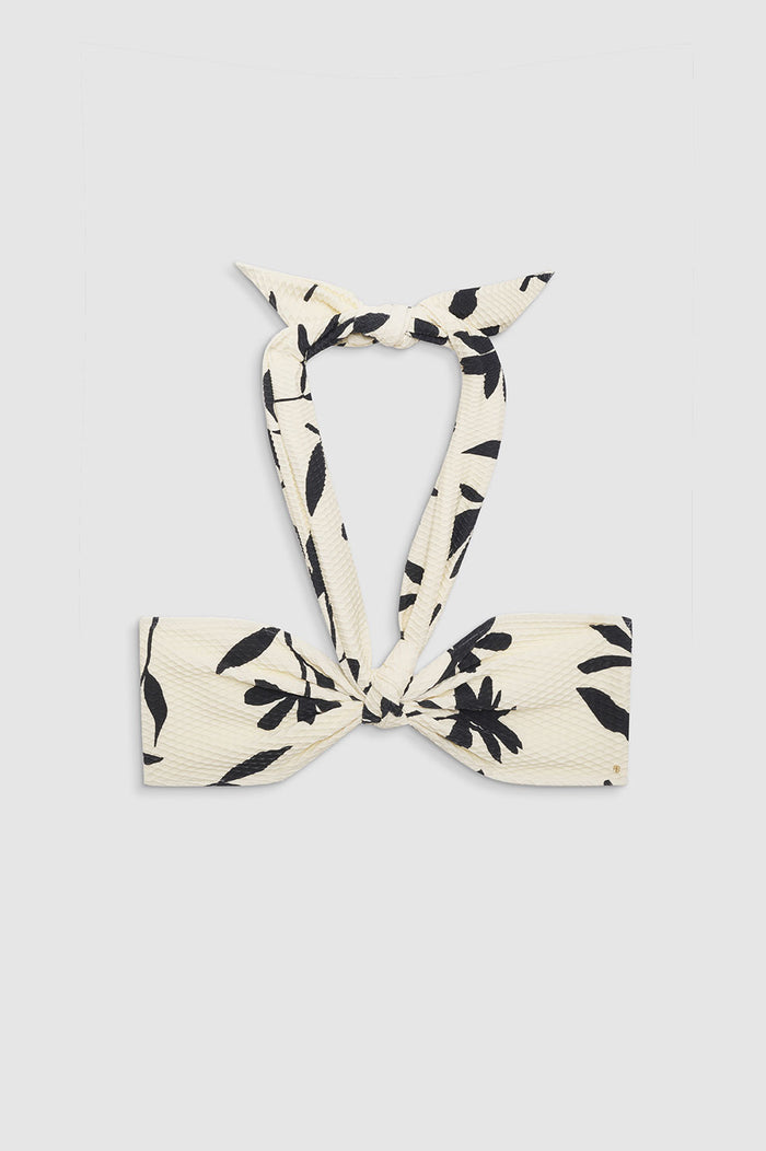 ANINE BING Reeve Bikini Top - Ivory Daisy Print