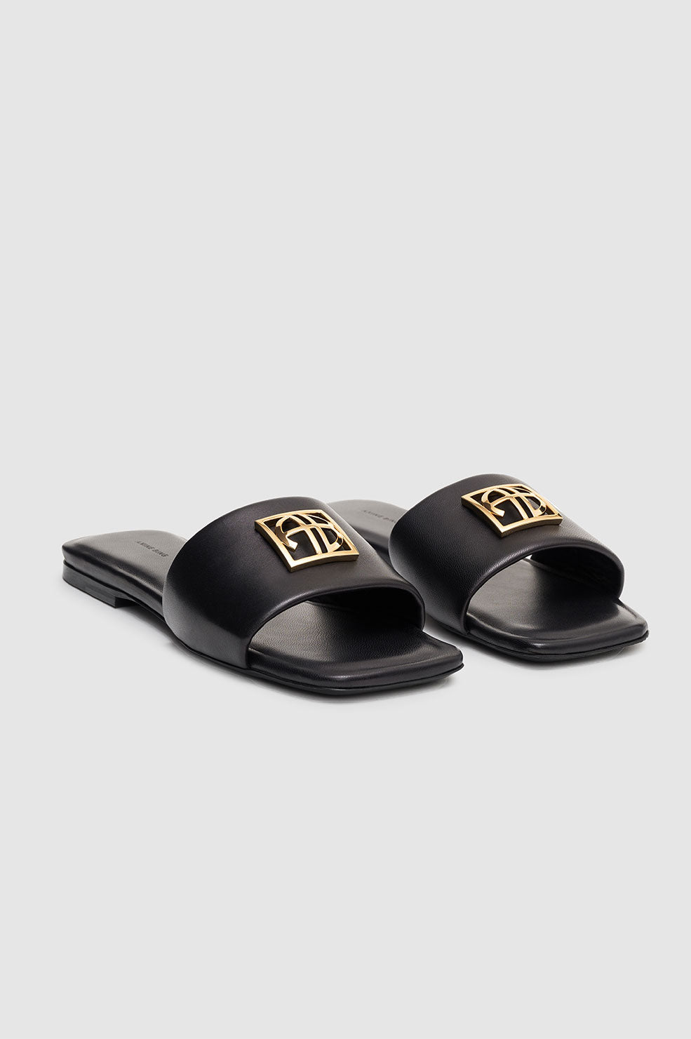 ANINE BING Ria Slides Monogram - Black