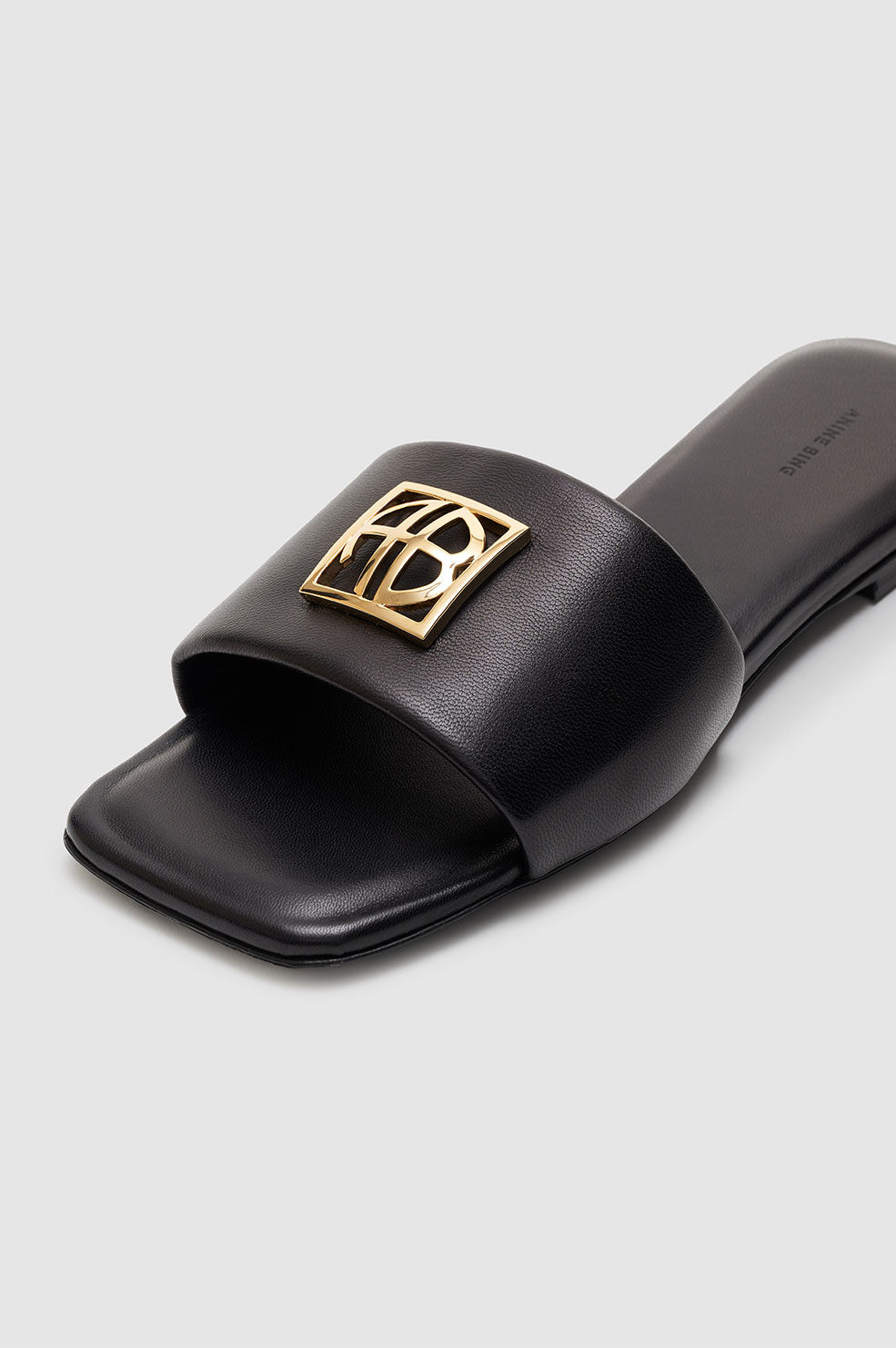 ANINE BING Ria Slides Monogram - Black