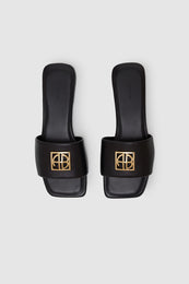 ANINE BING Ria Slides Monogram - Black