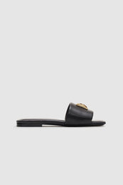 ANINE BING Ria Slides Monogram - Black