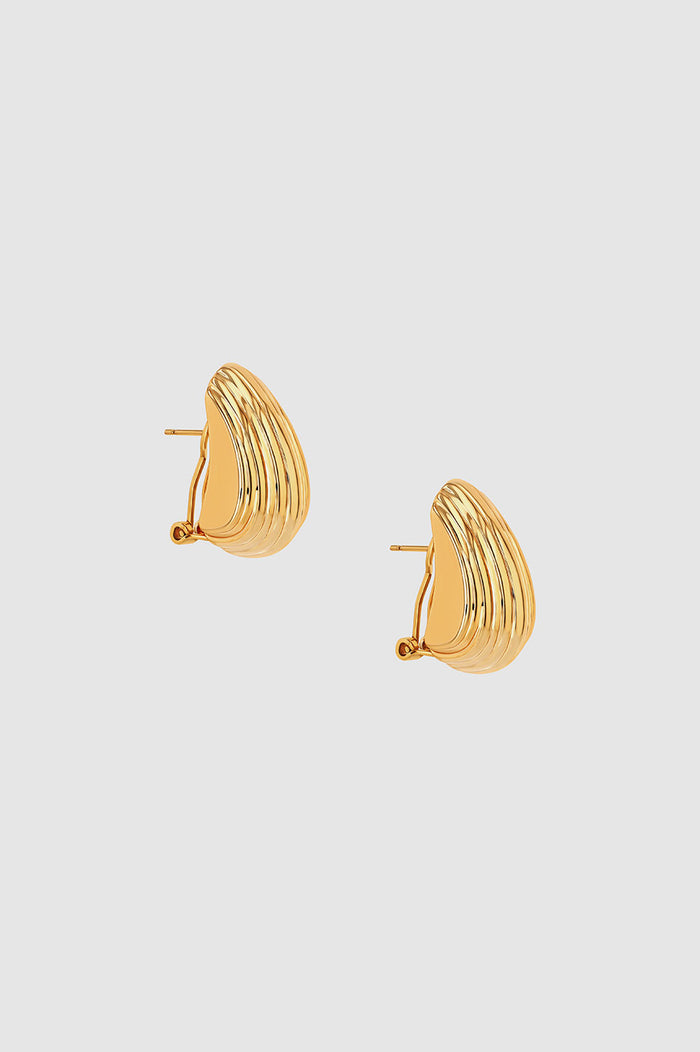 ANINE BING Ribbed Earrings - Gold