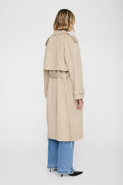 ANINE BING Rickie Maxi Trench - Beige - on model back