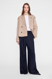 ANINE BING Rickie Cropped Trench - Beige - on model front