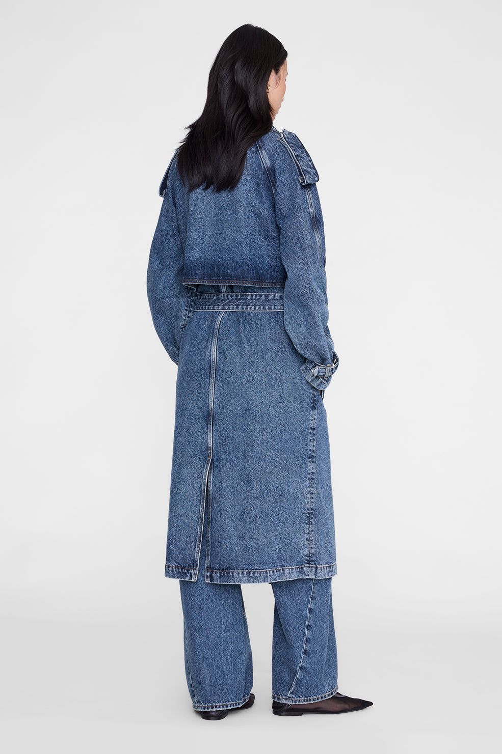 Rickie Maxi Trench - Cabana Blue View 5