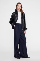 ANINE BING Rory Jacket - Black Recycled Leather - on model front