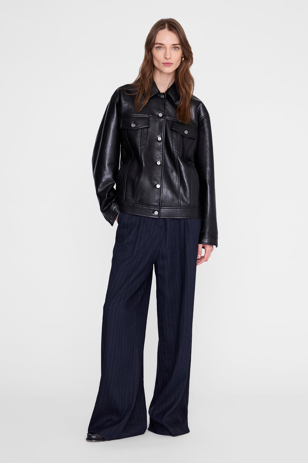 Rory Jacket - Black Recycled Leather View 2