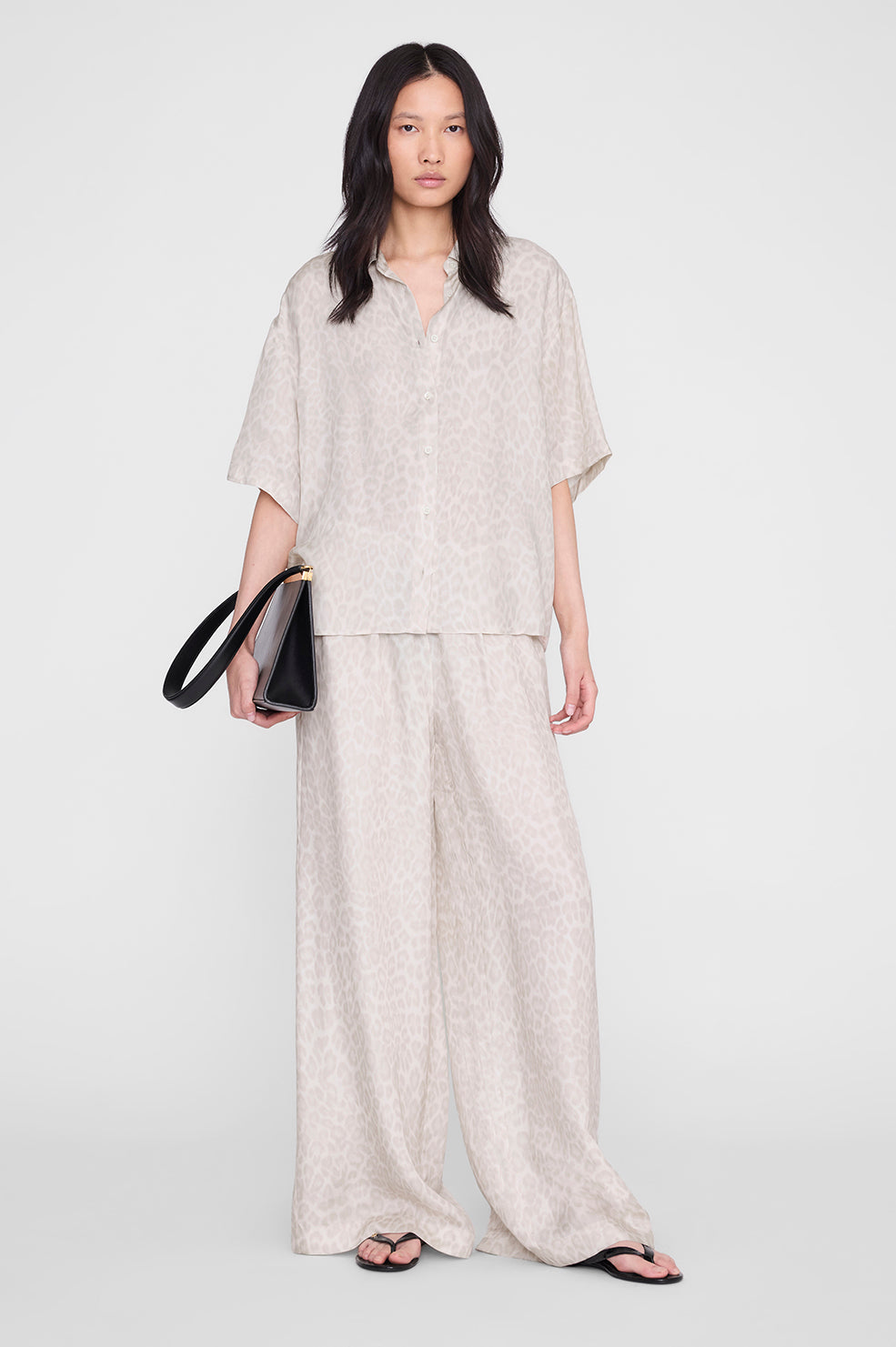 Roslyn Pant - Washed White Leopard