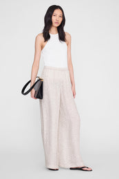 ANINE BING Roslyn Pant - Washed White Leopard - on model front second image