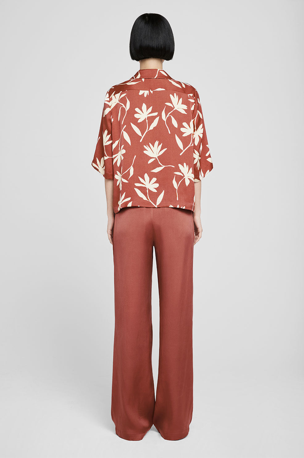 Row Shirt - Terracotta Daisy Print