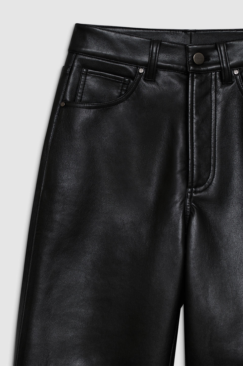 ANINE BING Roy Pant - Black Recycled Leather