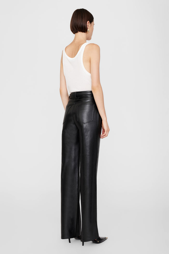 ANINE BING Roy Pant - Black Recycled Leather