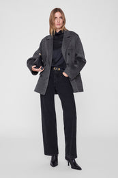 ANINE BING Sali Coat - Dark Grey on model front