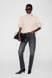 ANINE BING Sammy Sweater - Beige - fon model front