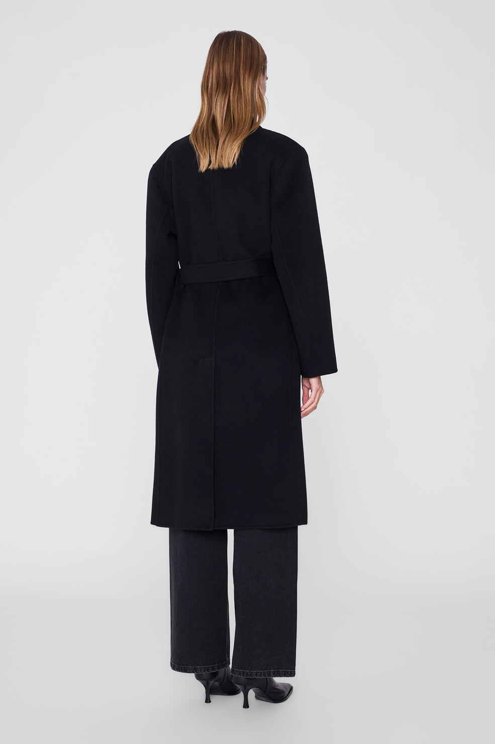 Sana Coat - Black Cashmere Blend View 3