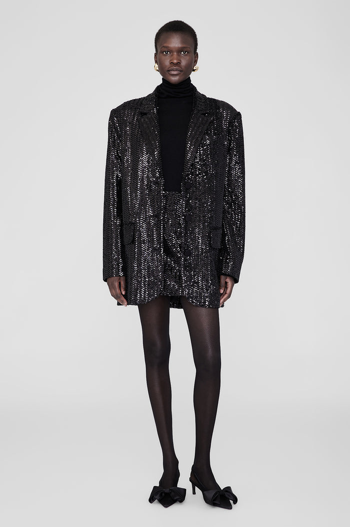 ANINE BING Sara Blazer - Black Sequin