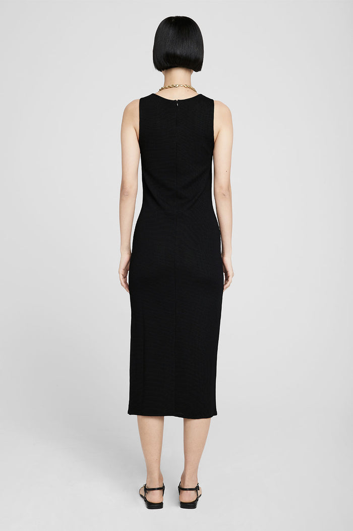 ANINE BING Savannah Dress - Black Waffle