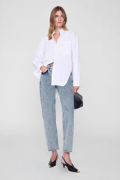 ANINE BING Scott Shirt - White - on model front view 