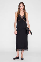 ANINE BING Shelby Skirt - Black - on model front 