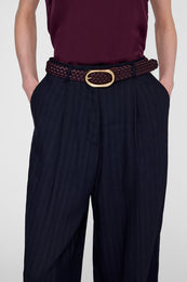 ANINE BING Signature Link Belt Braided - Fig - on model front detail