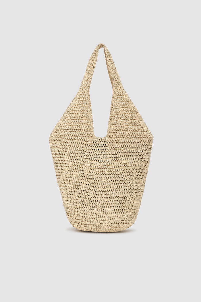 ANINE BING Small Leah Hobo - Natural With Black