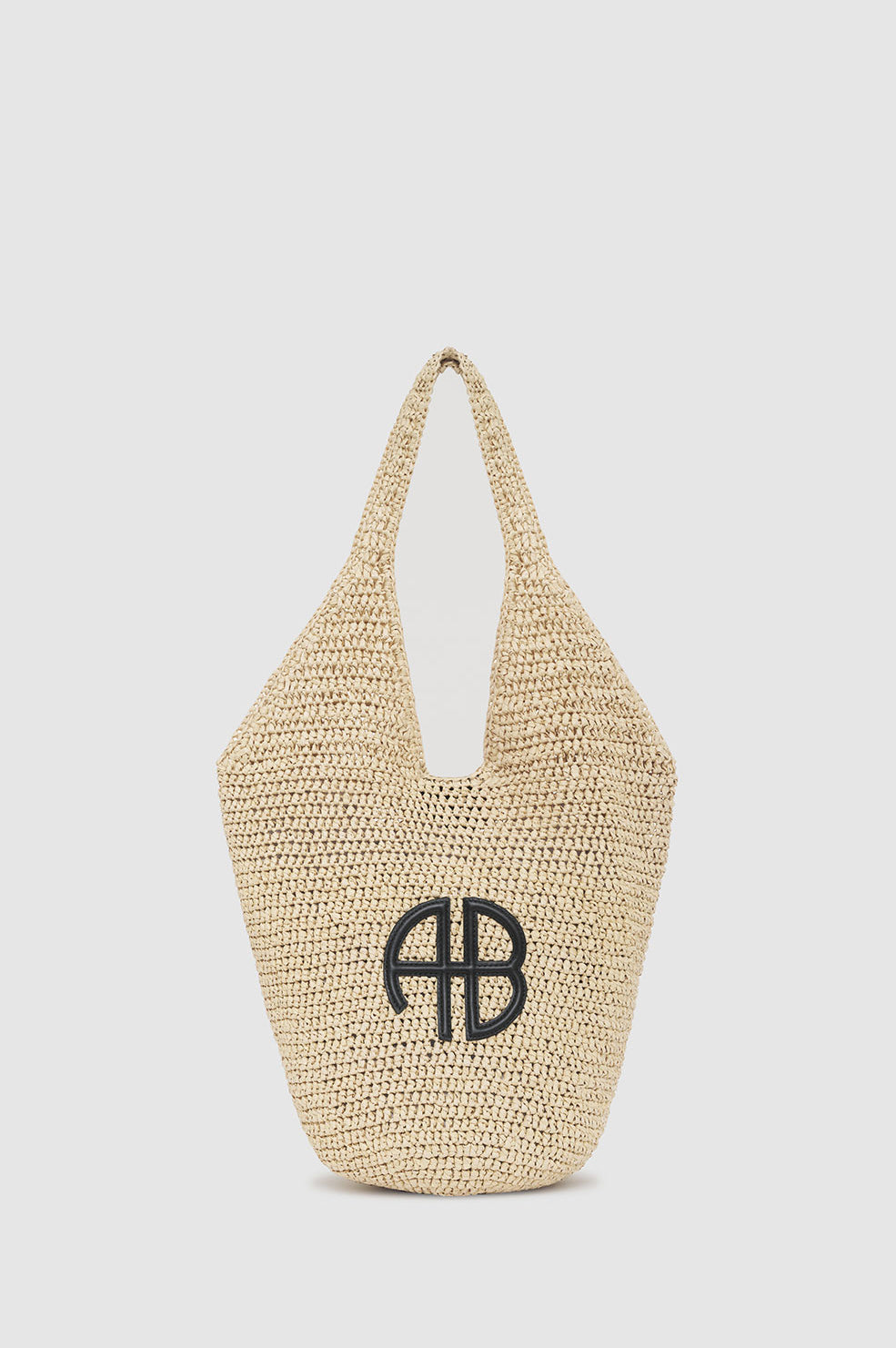 Small Leah Hobo - Natural With Black View 1