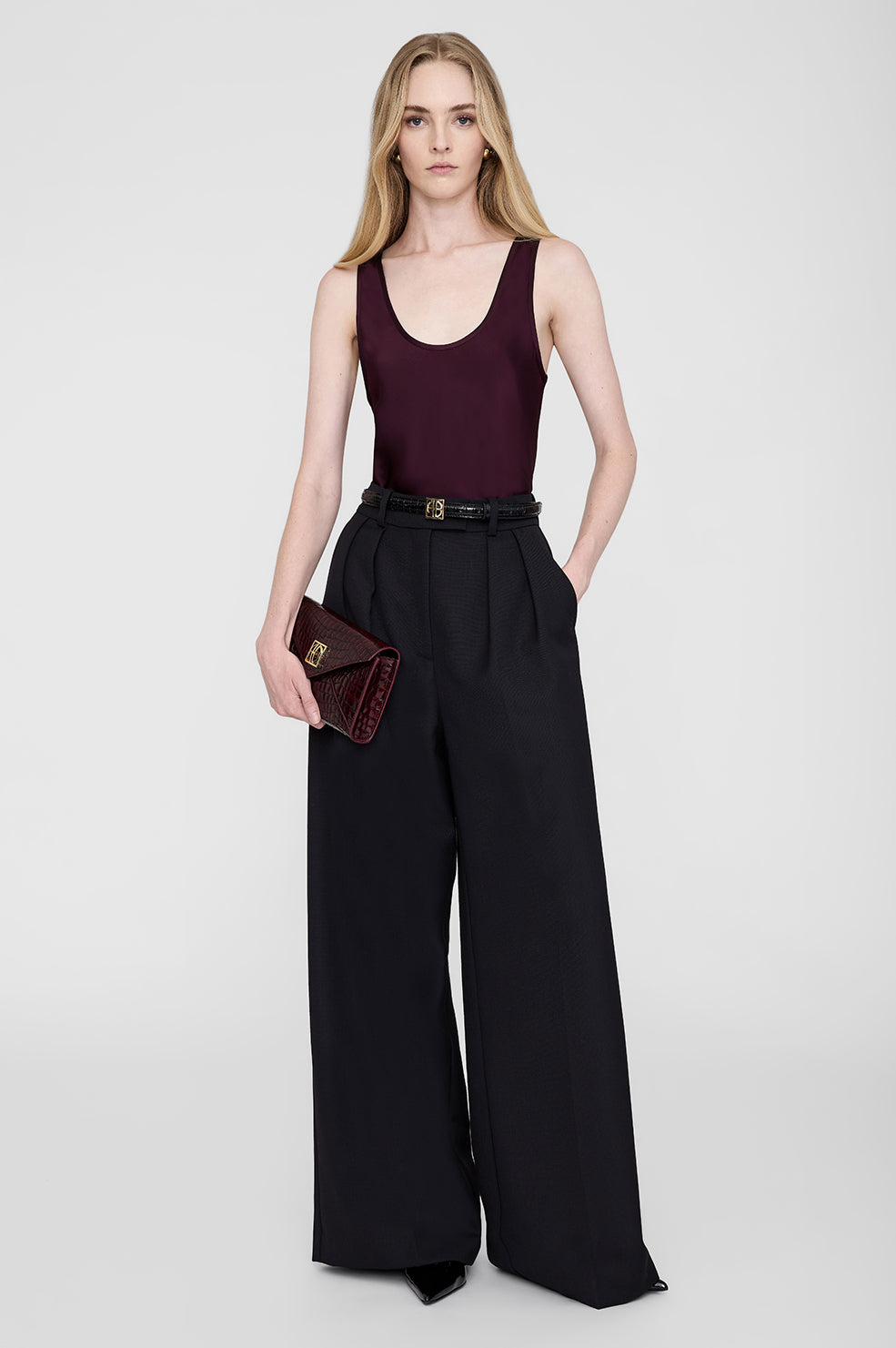 Small Elly Clutch - Black Embossed View 2