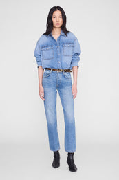 ANINE BING Small Signature Link Belt - Leopard - on model front