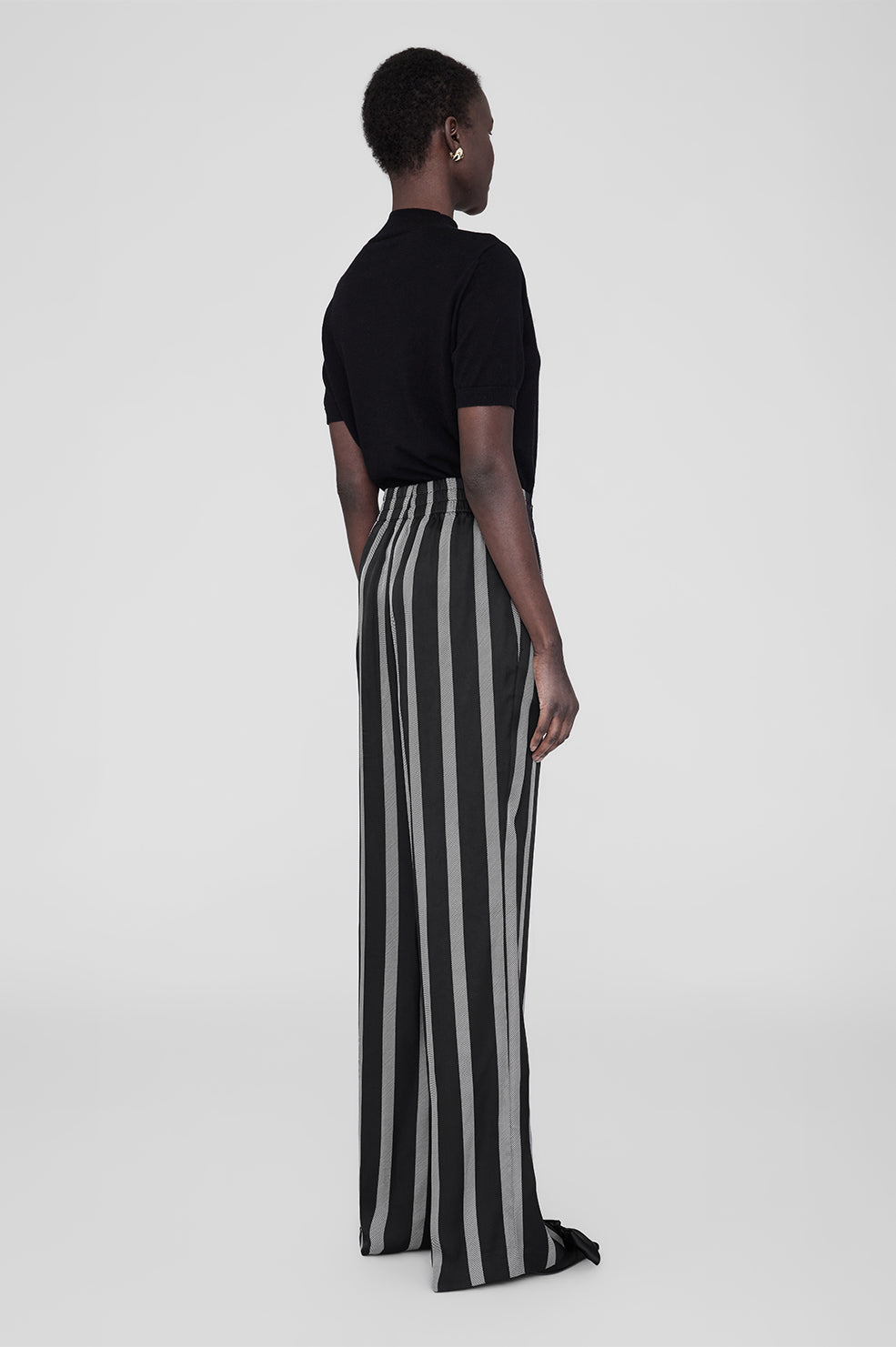 Soto Pant - Black Herringbone Stripe