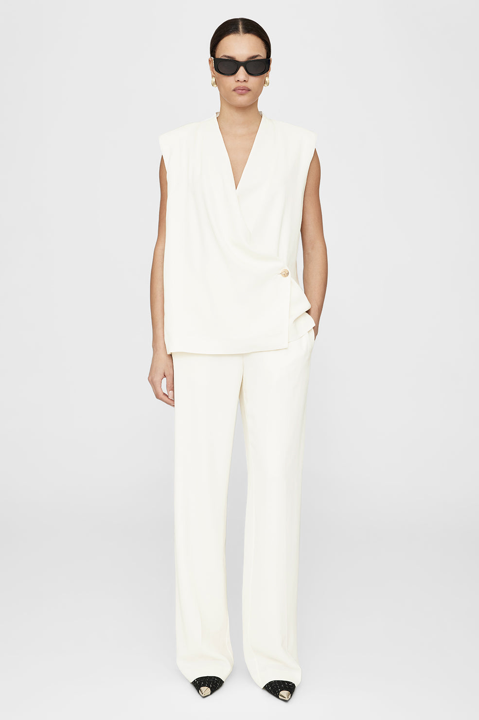 ANINE BING Soto Pant - Ivory