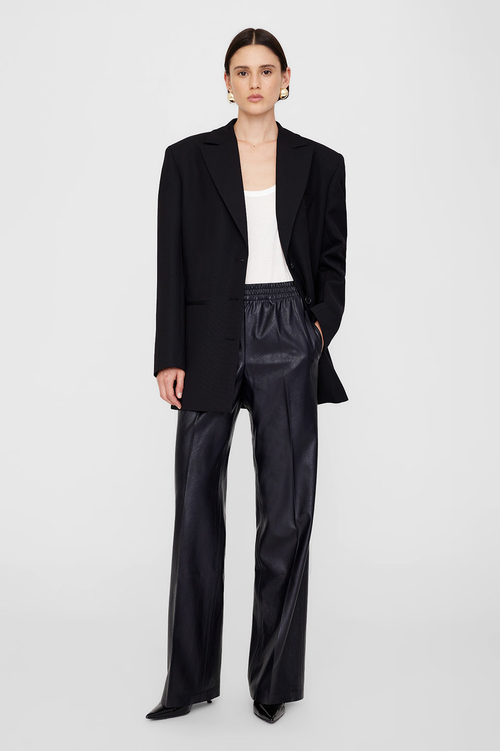 ANINE BING Soto Pant - Night Sky Vegan Leather