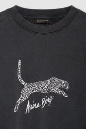 ANINE BING Spencer Sweatshirt Spotted Leopard - Washed Black