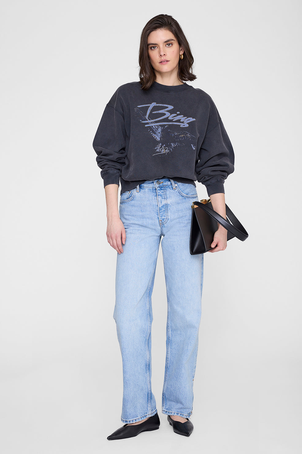 Spencer Sweatshirt Eagle - Washed Black