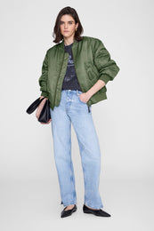 ANINE BING Spencer Sweatshirt Eagle - Washed Black - on model front second image