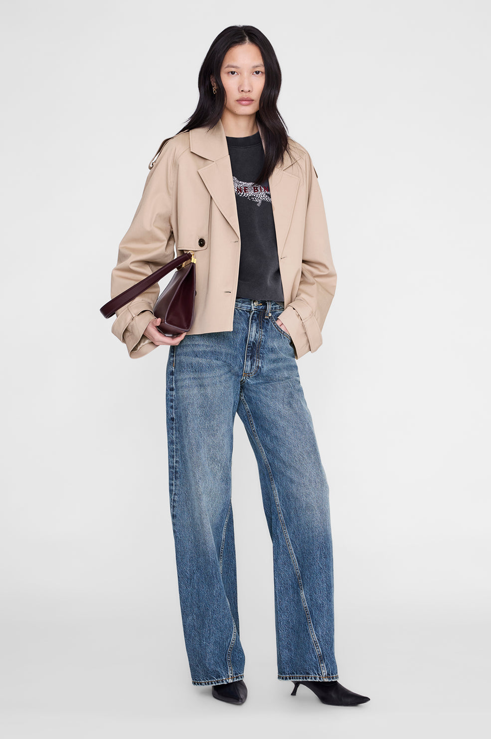 Spencer Sweatshirt Leopard - Washed Black