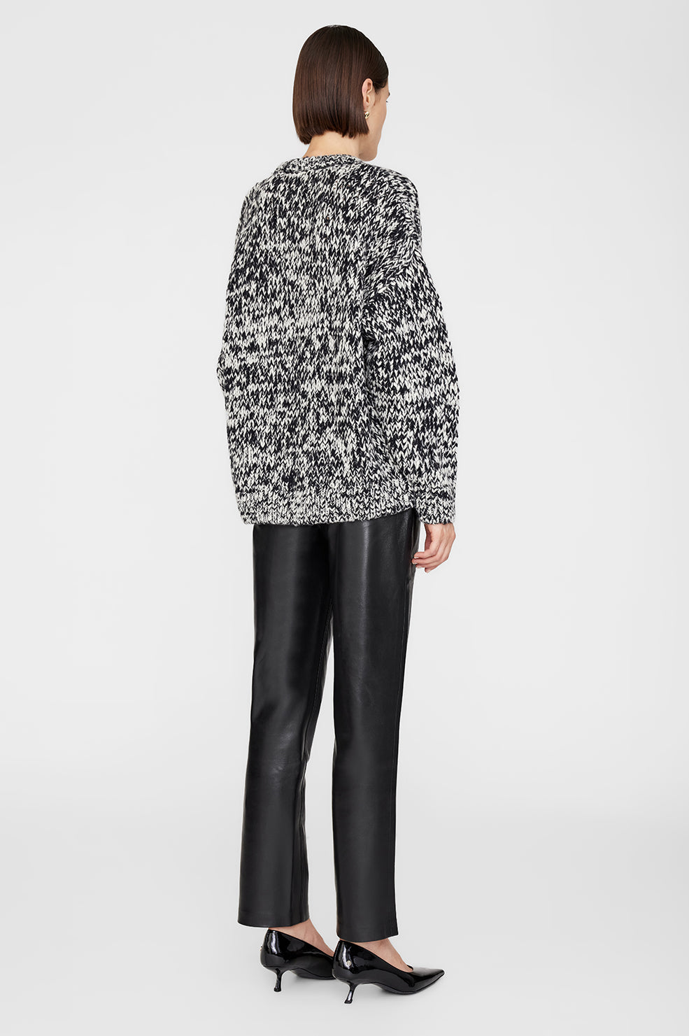 ANINE BING Sydney Crew Sweater - Black And White