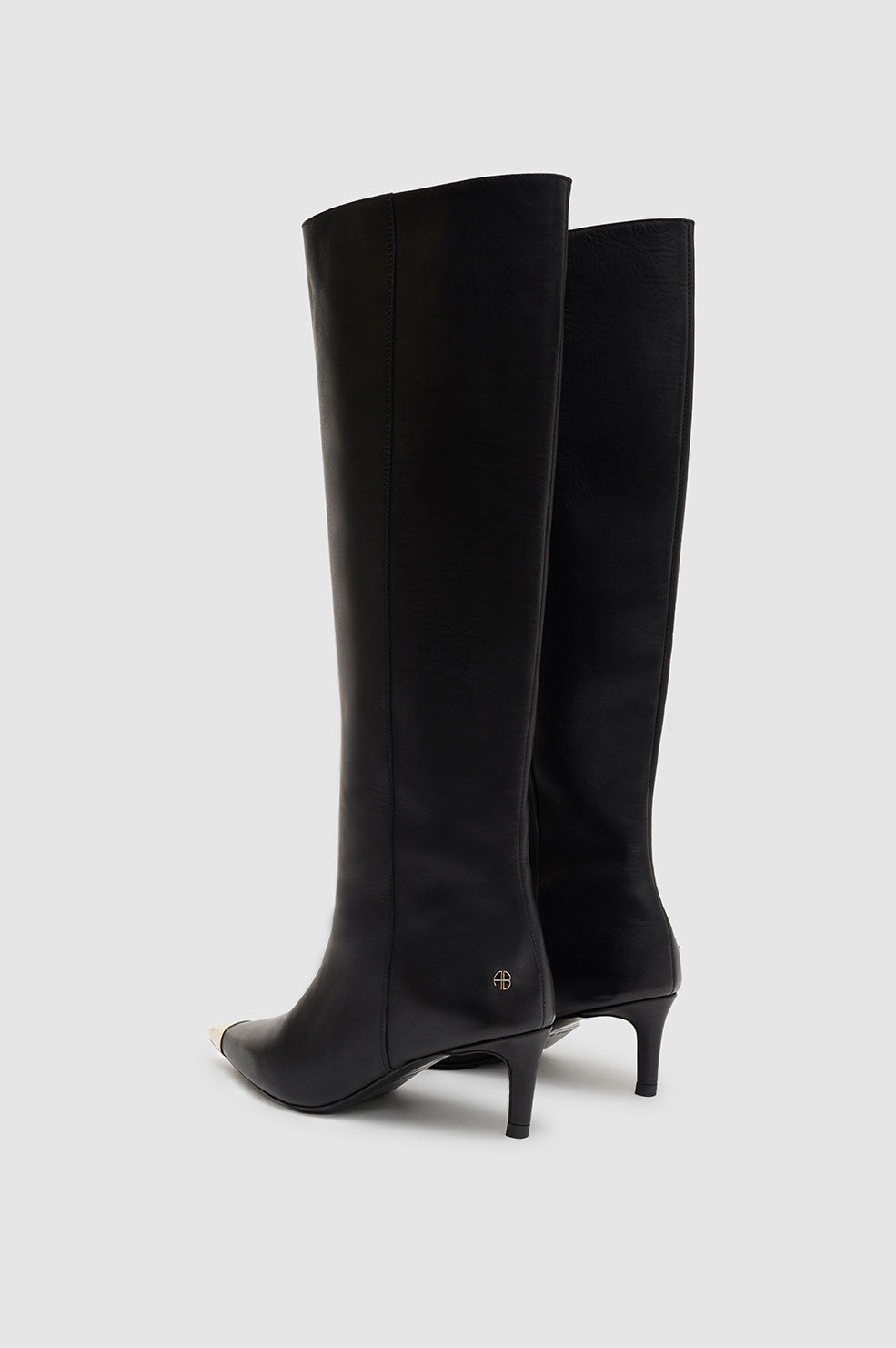 ANINE BING Tall Nina Boots With Metal Toe Cap - Black