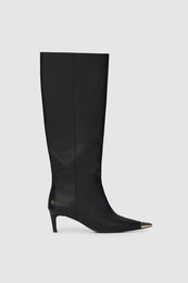 ANINE BING Tall Nina Boots With Metal Toe Cap - Black