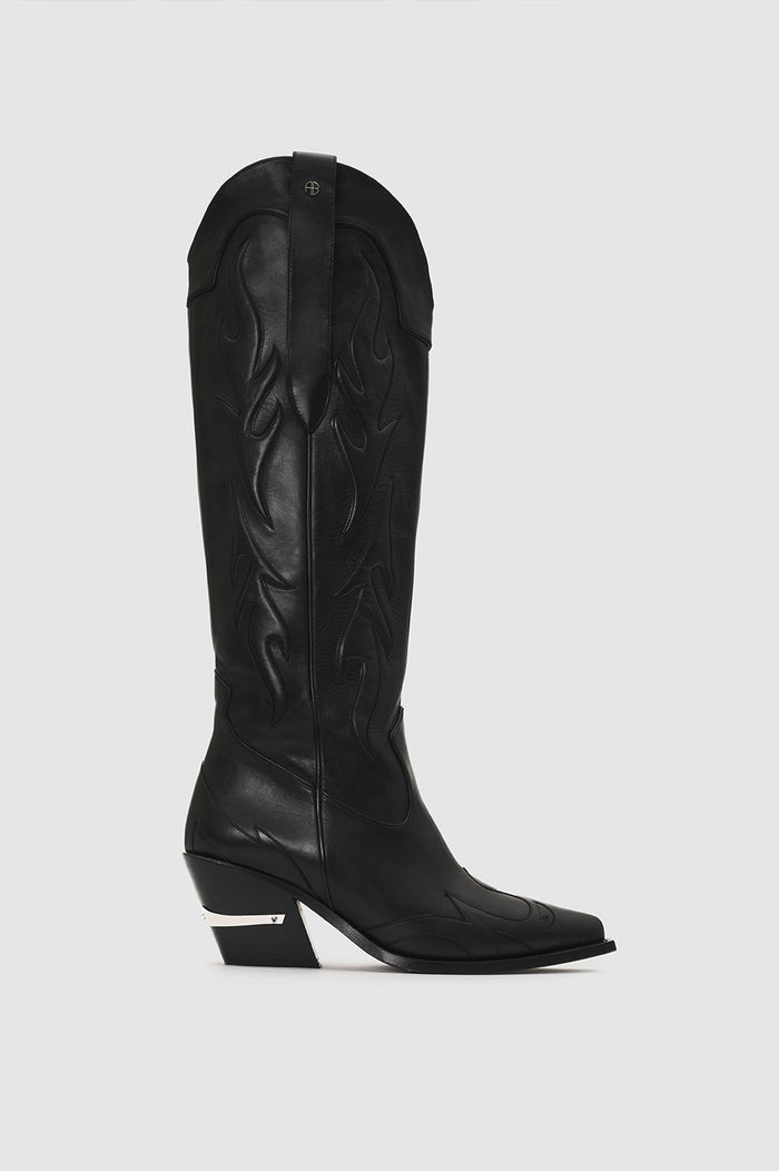 ANINE BING Tall Tania Boots - Black Western