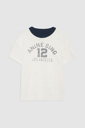 ANINE BING Toni Tee Reversible - Washed Navy And Off White
