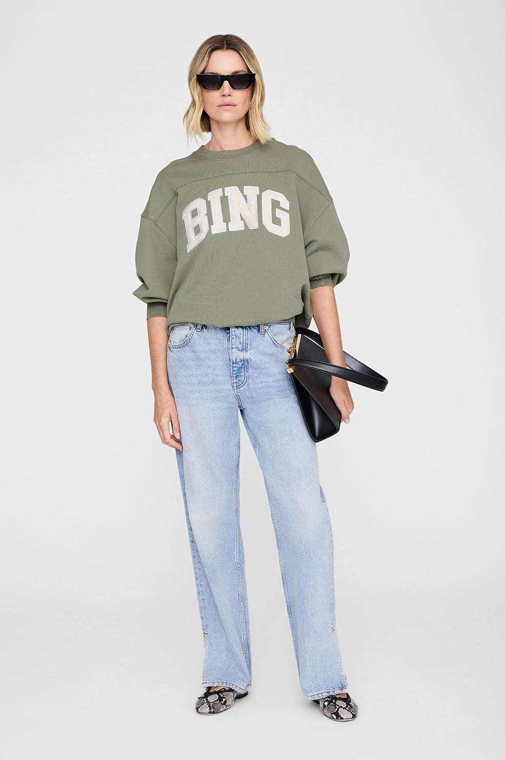 Trenton Sweatshirt Bing - Washed Olive View 1