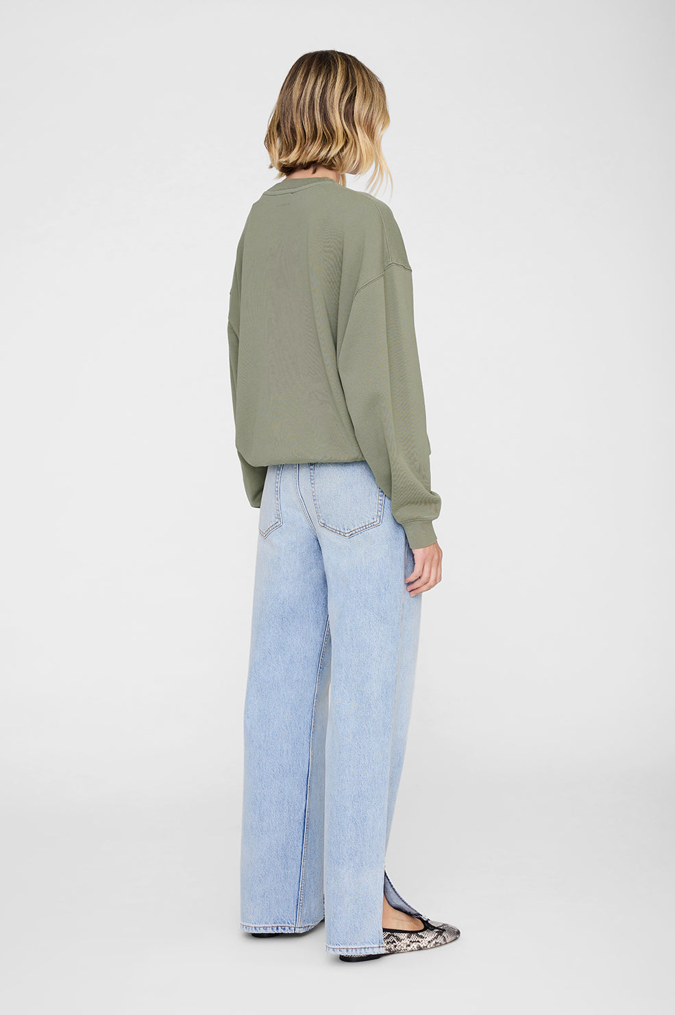 Trenton Sweatshirt Bing - Washed Olive View 5