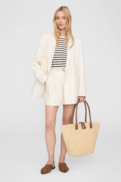 ANINE BING Trent Short - Cream - On Model Front Second Image 