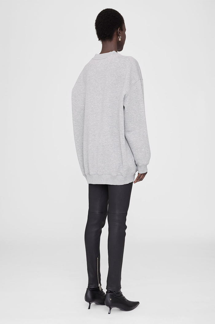 Anine Bing Tyler Sweatshirt in Washed Black - Black White Denim