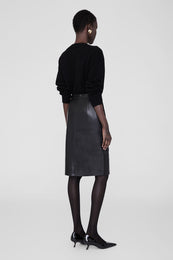 ANINE BING Tyra Skirt - Black Recycled Leather